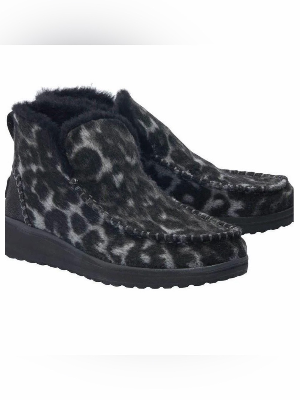 Hey Dude Denny Ankle Boot in Marble Grey Leopard size 7